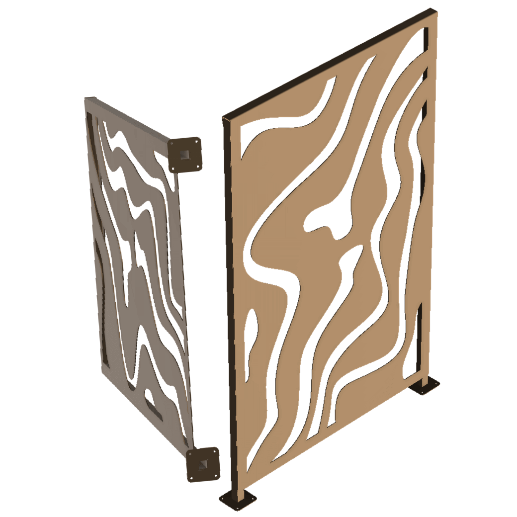 Maintenance-free screen walls & fences in Corten with graphic patterns that can be illuminated (privacy protection, pergola, room dividers, trellis & wind protection).